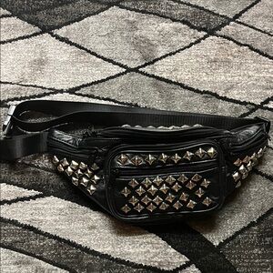Studded Black Belt Bag